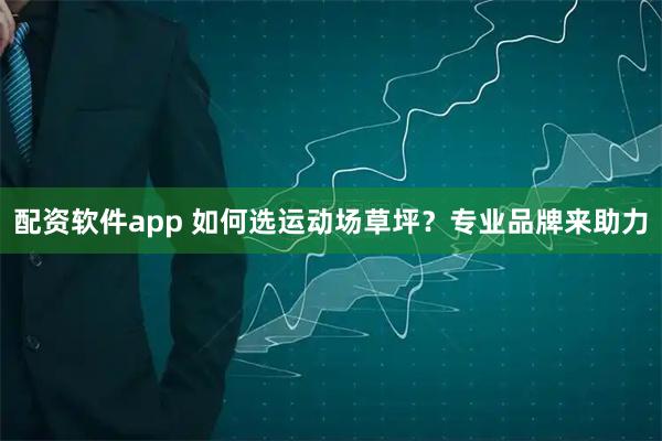 配资软件app 如何选运动场草坪？专业品牌来助力